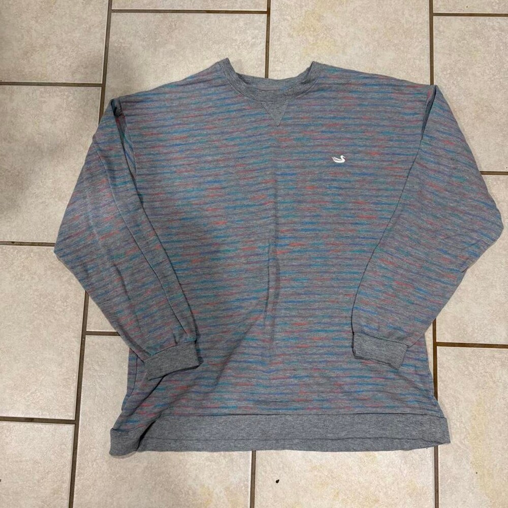 Southern Marsh women’s grey crewneck with multicolored thread throughout sweatsh